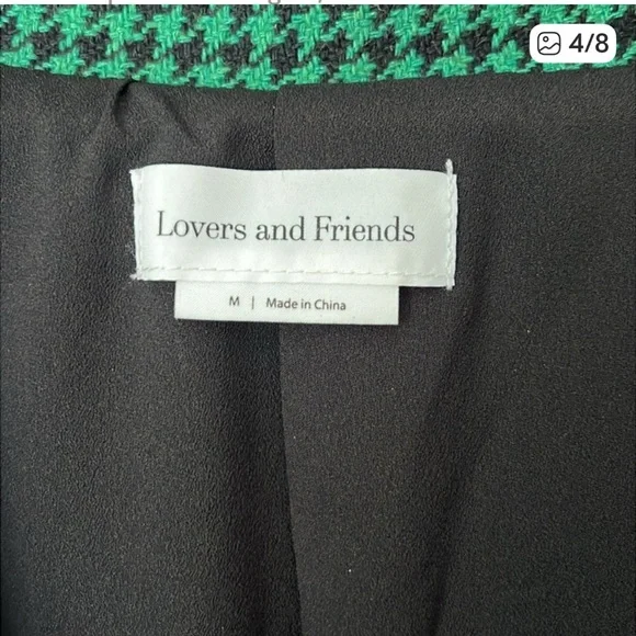 Lovers + Friends Emerald Houndstooth Blazer - Picture 5 of 9